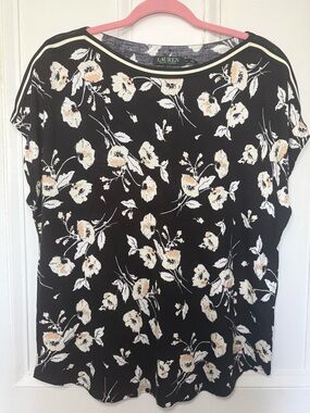 Lauren Ralph Lauren Floral Boat Neck Top XL